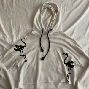 Cropped White Hoodie